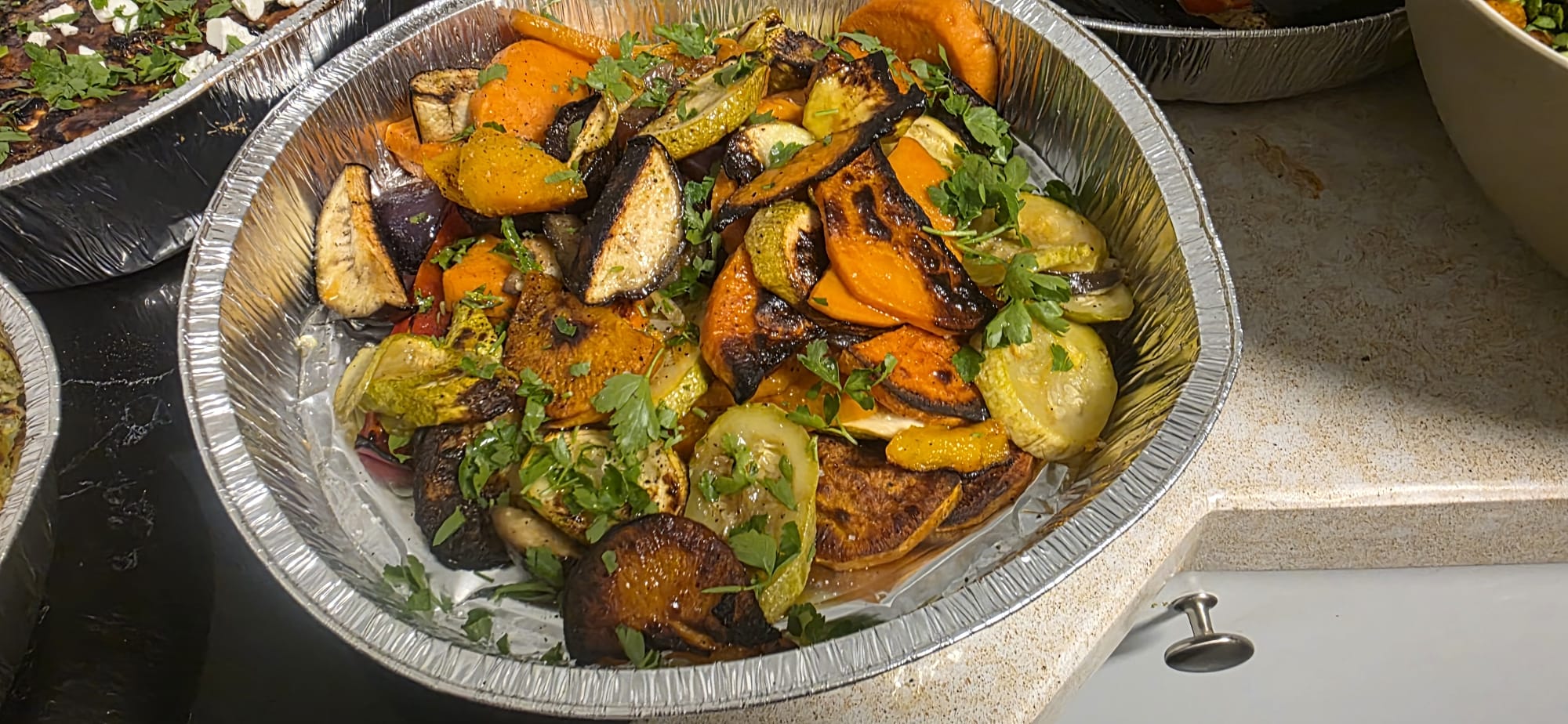 Roasted seasonal vegetables tray